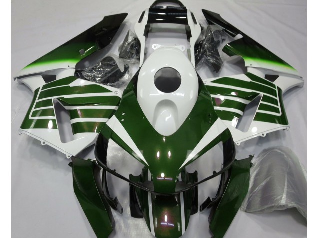 Desvanecimiento Blanco Brillante & Verde 2003-2004 Honda CBR600RR Carenados Moto Desvanecimiento Blanco Brillante & Verde 2003-2004 Honda CBR600RR Carenados Moto