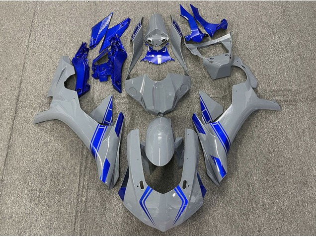 Detalles En Gris Nardo & Azul 2015-2019 Yamaha R1 Carenados Moto