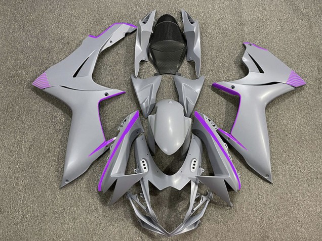 Detalles En Gris Nardo Mate & Morado 2011-2024 Suzuki GSXR 600-750 Carenados Moto Detalles En Gris Nardo Mate & Morado 2011-2024 Suzuki GSXR 600-750 Carenados Moto