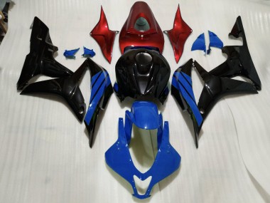 Detalles En Negro Brillante Azul & Rojo 2007-2008 Honda CBR600RR Carenados Moto