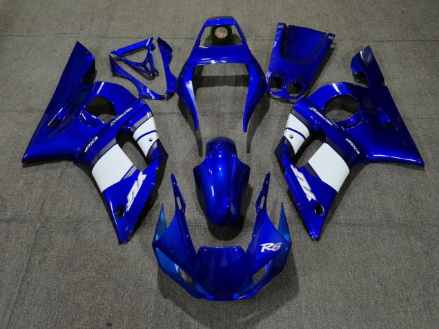Diseño Azul Blanco 1998-2002 Yamaha R6 Carenados Moto Diseño Azul Blanco 1998-2002 Yamaha R6 Carenados Moto