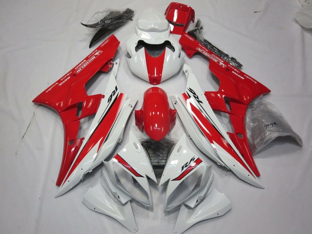 Diseño De Estilo Rojo Blanco 2006-2007 Yamaha R6 Carenados Moto Diseño De Estilo Rojo Blanco 2006-2007 Yamaha R6 Carenados Moto