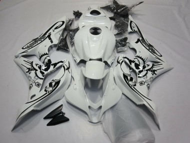 Diseño Especial Blanco Brillante 2007-2008 Honda CBR600RR Carenados Moto