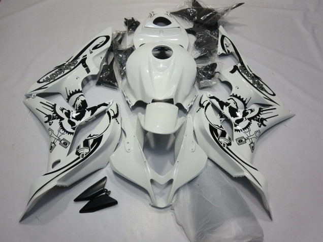 Diseño Especial Blanco Brillante 2007-2008 Honda CBR600RR Carenados Moto Diseño Especial Blanco Brillante 2007-2008 Honda CBR600RR Carenados Moto