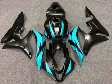 Diseño Negro Mate & Cian 2007-2008 Honda CBR600RR Carenados Moto