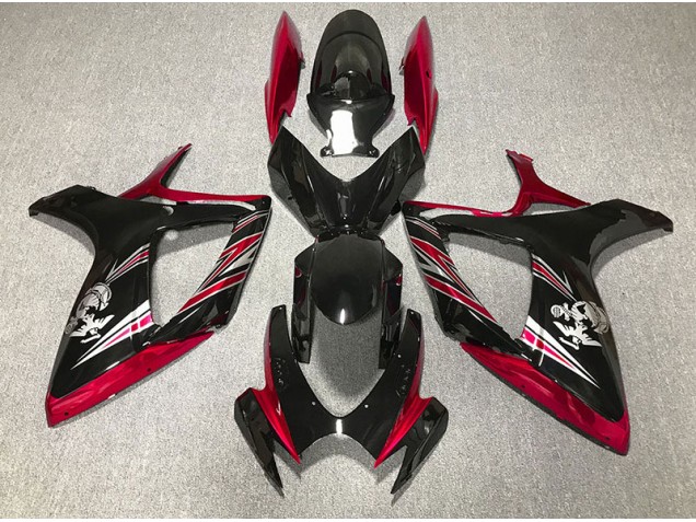 Diseño Rojo Brillante & Negro 2006-2007 Suzuki GSXR 600-750 Carenados Moto Diseño Rojo Brillante & Negro 2006-2007 Suzuki GSXR 600-750 Carenados Moto