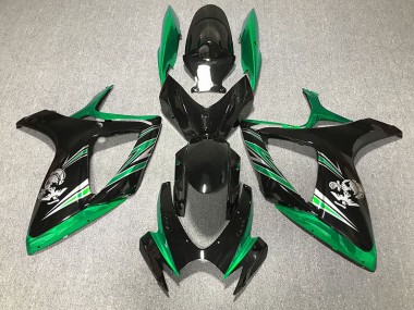 Diseño Verde Brillante & Negro 2006-2007 Suzuki GSXR 600-750 Carenados Moto