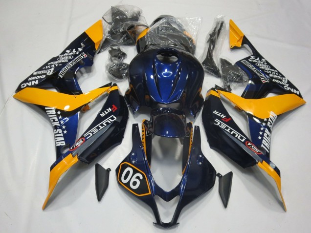 Especial Azul Profundo & Amarillo 2007-2008 Honda CBR600RR Carenados Moto Especial Azul Profundo & Amarillo 2007-2008 Honda CBR600RR Carenados Moto