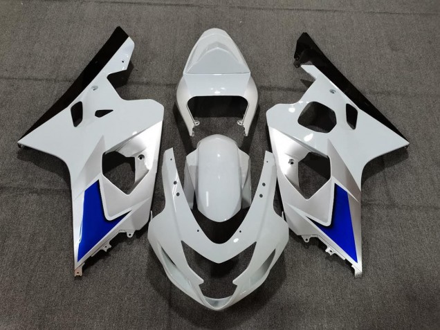 Estilo Azul Blanco & Plateado 2004-2005 Suzuki GSXR 600-750 Carenados Moto Estilo Azul Blanco & Plateado 2004-2005 Suzuki GSXR 600-750 Carenados Moto