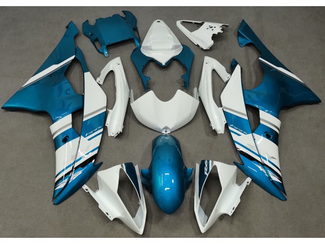 Estilo Blanco Brillante & Azul Claro OEM 2008-2016 Yamaha R6 Carenados Moto Estilo Blanco Brillante & Azul Claro OEM 2008-2016 Yamaha R6 Carenados Moto