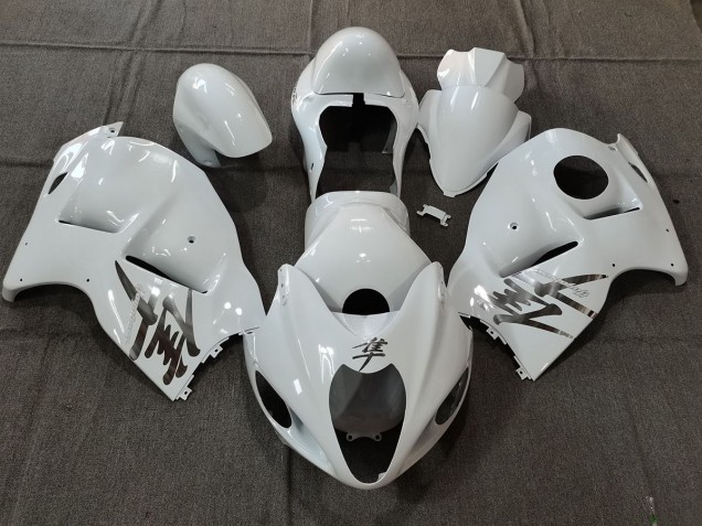 Estilo Blanco Brillante OEM Con Calcomanías Plateadas 1997-2007 Suzuki GSXR 1300 Carenados Moto