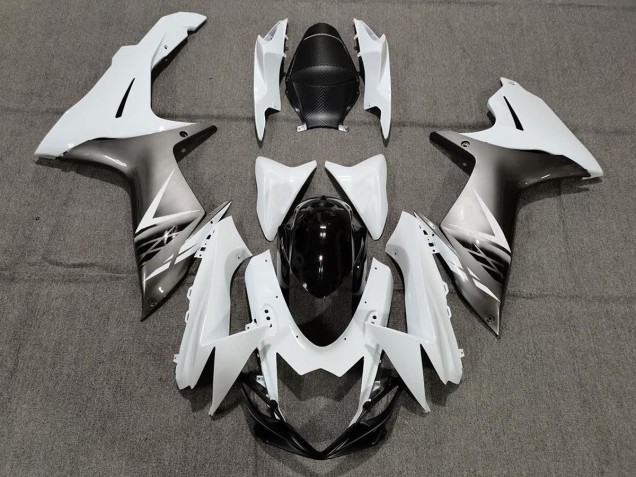Estilo Blanco Brillante & Plateado 2011-2024 Suzuki GSXR 600-750 Carenados Moto Estilo Blanco Brillante & Plateado 2011-2024 Suzuki GSXR 600-750 Carenados Moto