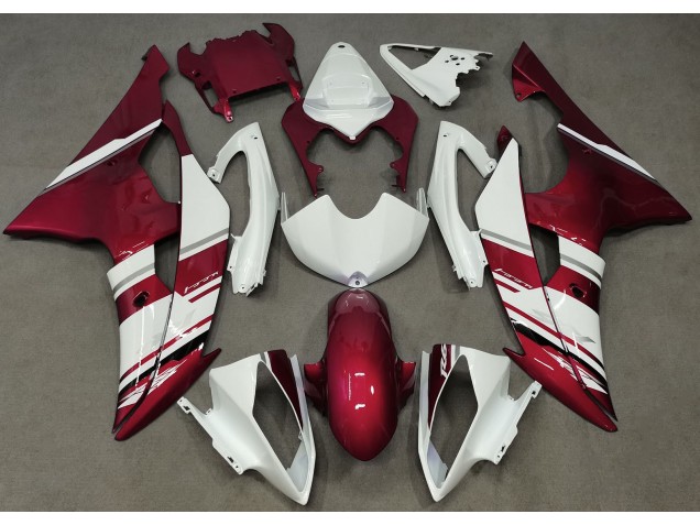 Estilo Blanco Brillante & Rojo OEM 2008-2016 Yamaha R6 Carenados Moto Estilo Blanco Brillante & Rojo OEM 2008-2016 Yamaha R6 Carenados Moto