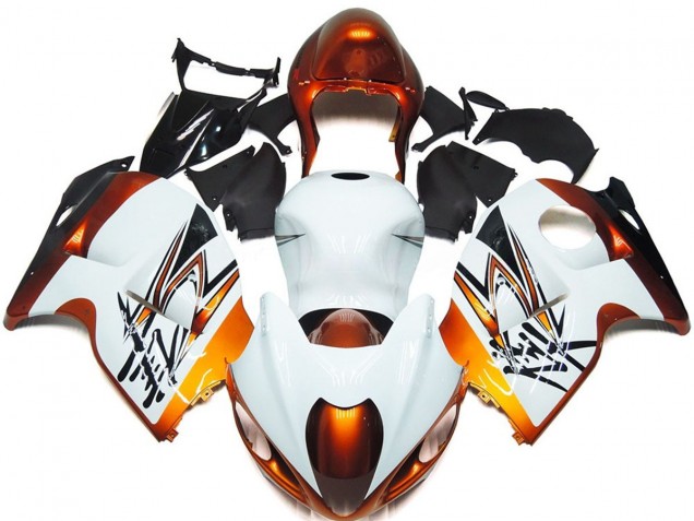 Estilo Bronce & Blanco 1997-2007 Suzuki GSXR 1300 Carenados Moto Estilo Bronce & Blanco 1997-2007 Suzuki GSXR 1300 Carenados Moto