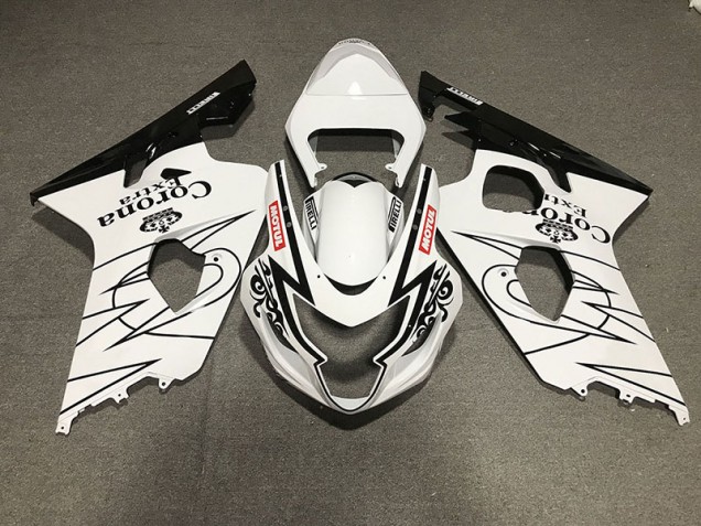 Estilo Corona En Blanco & Negro Brillante 2004-2005 Suzuki GSXR 600-750 Carenados Moto Estilo Corona En Blanco & Negro Brillante 2004-2005 Suzuki GSXR 600-750 Carenados Moto