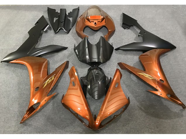 Estilo Naranja Brillante & Fibra De Carbono 2004-2006 Yamaha R1 Carenados Moto Estilo Naranja Brillante & Fibra De Carbono 2004-2006 Yamaha R1 Carenados Moto