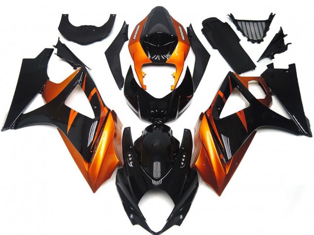 Estilo Naranja & Negro Brillante 2007-2008 Suzuki GSXR 1000 Carenados Moto Estilo Naranja & Negro Brillante 2007-2008 Suzuki GSXR 1000 Carenados Moto