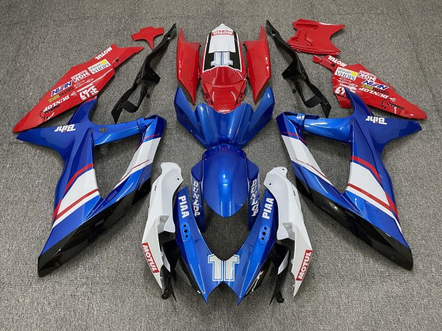 Estilo Personalizado Rojo Azul & Blanco Brillante 2008-2010 Suzuki GSXR 600-750 Carenados Moto Estilo Personalizado Rojo Azul & Blanco Brillante 2008-2010 Suzuki GSXR 600-750 Carenados Moto
