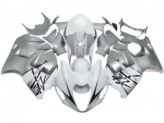 Estilo Plateado & Blanco Brillante OEM 1997-2007 Suzuki GSXR 1300 Carenados Moto Estilo Plateado & Blanco Brillante OEM 1997-2007 Suzuki GSXR 1300 Carenados Moto