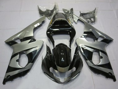 Estilo Plateado & Negro OEM 2000-2002 Suzuki GSXR 1000 Carenados Moto