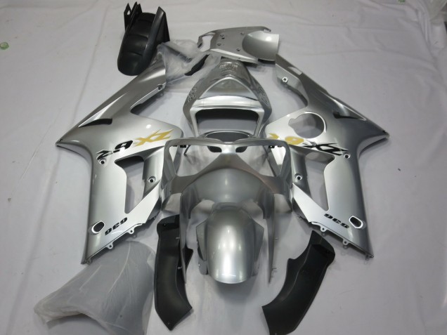 Estilo Plateado OEM 2003-2004 Kawasaki ZX6R Carenados Moto