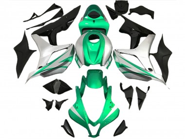 Estilo Verde Brillante & Plateado OEM 2007-2008 Honda CBR600RR Carenados Moto