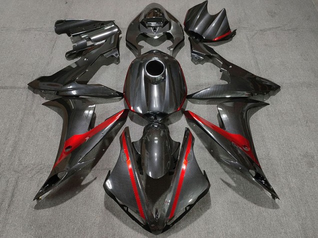 Fibra De Carbono Estilo Con Rojo 2004-2006 Yamaha R1 Carenados Moto Fibra De Carbono Estilo Con Rojo 2004-2006 Yamaha R1 Carenados Moto