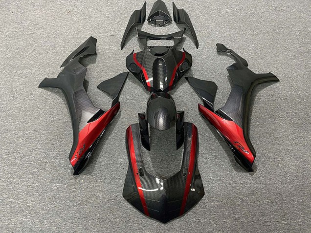 Fibra De Carbono Estilo & Rojo 2015-2019 Yamaha R1 Carenados Moto Fibra De Carbono Estilo & Rojo 2015-2019 Yamaha R1 Carenados Moto