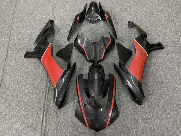 Fibra De Carbono & Rojo 2015-2019 Yamaha R1 Carenados Moto Fibra De Carbono & Rojo 2015-2019 Yamaha R1 Carenados Moto
