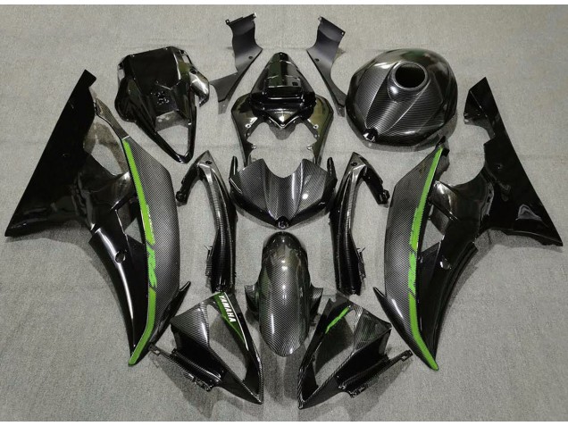 Fibra De Carbono & Verde 2008-2016 Yamaha R6 Carenados Moto Fibra De Carbono & Verde 2008-2016 Yamaha R6 Carenados Moto