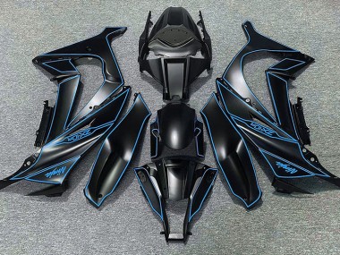 Forro Negro Mate & Azul 2011-2015 Kawasaki ZX10R Carenados Moto