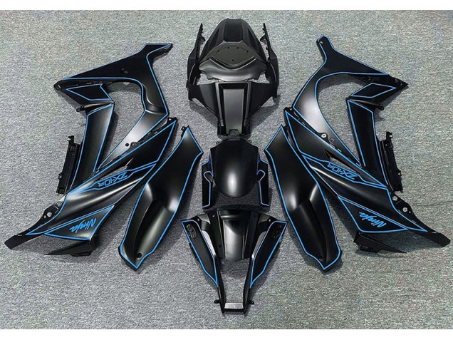Forro Negro Mate & Azul 2011-2015 Kawasaki ZX10R Carenados Moto Forro Negro Mate & Azul 2011-2015 Kawasaki ZX10R Carenados Moto