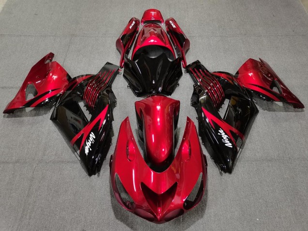 Fuego Rojo & Negro 2006-2011 Kawasaki ZX14R Carenados Moto Fuego Rojo & Negro 2006-2011 Kawasaki ZX14R Carenados Moto