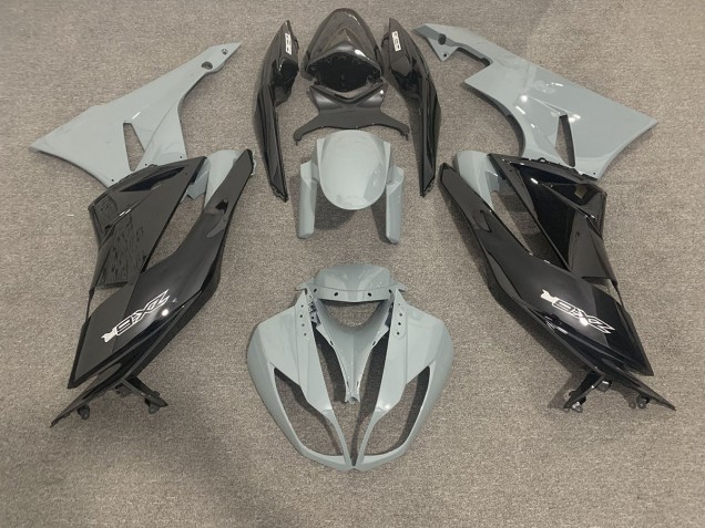 Gris Brillante & Negro 2009-2012 Kawasaki ZX6R Carenados Moto Gris Brillante & Negro 2009-2012 Kawasaki ZX6R Carenados Moto