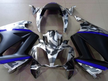 Gris Camuflaje & Azul 2002-2012 Honda VFR800 Carenados Moto