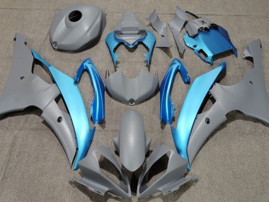 Gris Mate & Azul Cielo 2008-2016 Yamaha R6 Carenados Moto