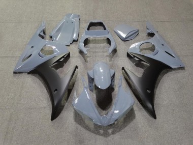 Gris & Negro Mate 2003-2004 Yamaha R6 Carenados Moto