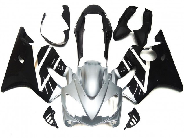 Gris Plateado & Negro Brillante 2004-2007 Honda CBR600 F4i Carenados Moto Gris Plateado & Negro Brillante 2004-2007 Honda CBR600 F4i Carenados Moto