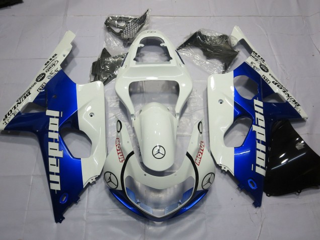 Jordan Azul & Blanco 2000-2002 Suzuki GSXR 1000 Carenados Moto Jordan Azul & Blanco 2000-2002 Suzuki GSXR 1000 Carenados Moto
