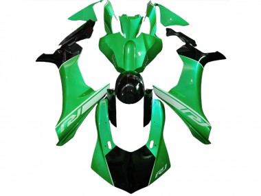 Lagarto Verde & Negro 2015-2019 Yamaha R1 Carenados Moto