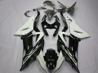 Liso Brillo Negro Blanco 2013-2018 Kawasaki ZX6R Carenados Moto