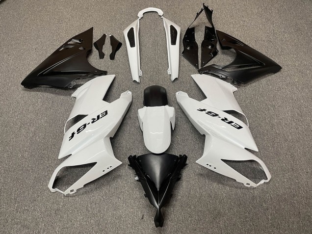 Logotipo Blanco Negro 2009-2011 Kawasaki Ninja 650R Carenados Moto