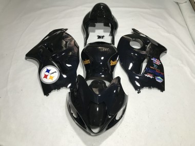 Logotipo Del Equipo En Negro Brillante 1997-2007 Suzuki GSXR 1300 Carenados Moto