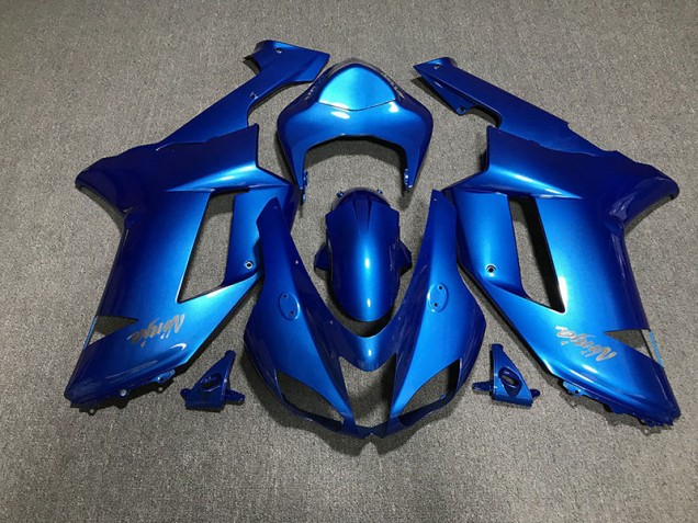 Logotipos En Azul Brillante & Cromados 2007-2008 Kawasaki ZX6R Carenados Moto Logotipos En Azul Brillante & Cromados 2007-2008 Kawasaki ZX6R Carenados Moto