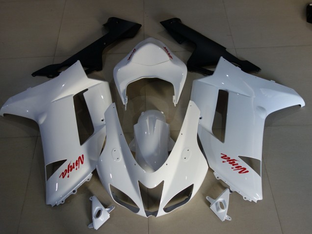 Logotipos En Blanco Brillante & Rojo 2007-2008 Kawasaki ZX6R Carenados Moto Logotipos En Blanco Brillante & Rojo 2007-2008 Kawasaki ZX6R Carenados Moto