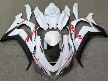 Logotipos En Blanco Perla & Rojo 2016-2019 Kawasaki ZX10R Carenados Moto