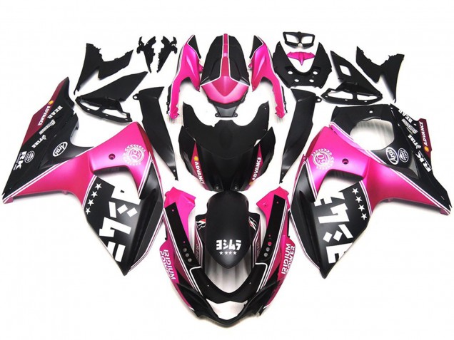 Logotipos Personalizados Rosa Mate 2009-2016 Suzuki GSXR 1000 Carenados Moto Logotipos Personalizados Rosa Mate 2009-2016 Suzuki GSXR 1000 Carenados Moto