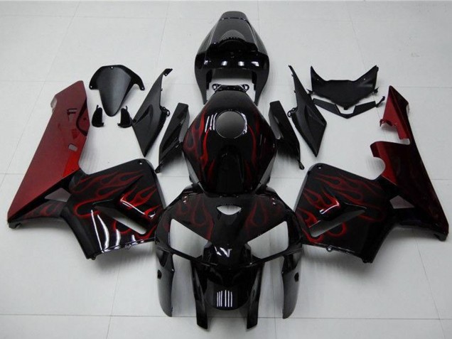 Comprar Kits Carenado Moto Honda CBR600RR 2005-2006 - Negro Brillante Rojo Llama