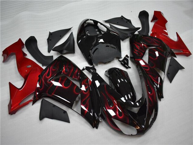 Comprar Carenado Moto Kawasaki ZX10R 2006-2007 - Negro Brillante Rojo Llama