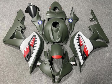 Comprar Carenados Moto Honda CBR600RR 2007-2008 - Verde Militar Blanco Rojo Tiburón
